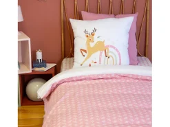 Sweeek Ropa de cama reversible de microfibra estampado bosque encantado, 1 Rosa Outlet