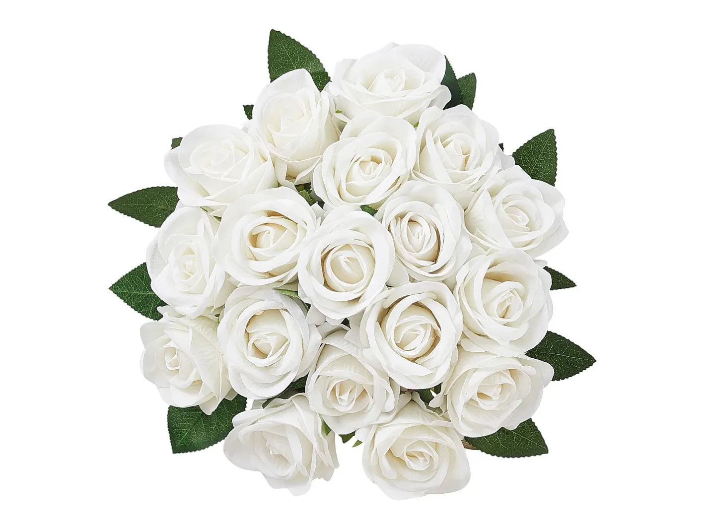 Planta Artificial-Rosa Artificial SucceBuy Flores Artificiales 508 mm, Ramos de Flores Artificiales Aspecto Realista con Cabeza de Rosa de 70 mm, Lote de 120, Blanco