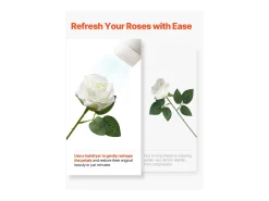 Planta Artificial-Rosa Artificial SucceBuy Flores Artificiales 508 mm, Ramos de Flores Artificiales Aspecto Realista con Cabeza de Rosa de 70 mm, Lote de 120, Blanco