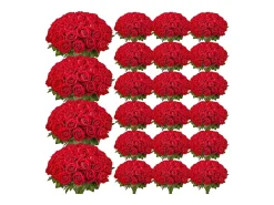 Rosa Artificial SucceBuy Flores Artificiales 508 mm Ramos de Flores Artificiales, Aspecto Realista con Cabeza de Rosa de 70 mm , Lote de 500 Rojo Clearance