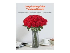 Rosa Artificial SucceBuy Flores Artificiales 508 mm Ramos de Flores Artificiales, Aspecto Realista con Cabeza de Rosa de 70 mm , Lote de 500 Rojo Clearance