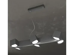 Rotation Sospensione 6 Luci Grigio Antracite Gris New