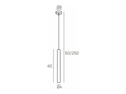 Round Tube Sospensione 1 Luce Marrone Cavo Cm.250 Con Base Marru00f3n Outlet