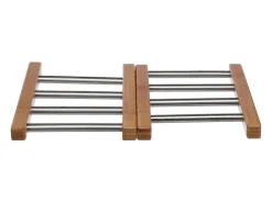 5five Salvamanteles Extensible de Bambú y Acero Inoxidable 35cm Gris Hot