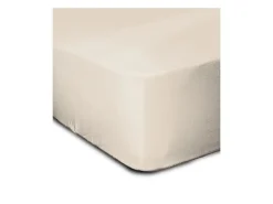 Discount Sábana Ajustable 100% Algodón 140x190 + Fuelle 30 cm Claro Beige
