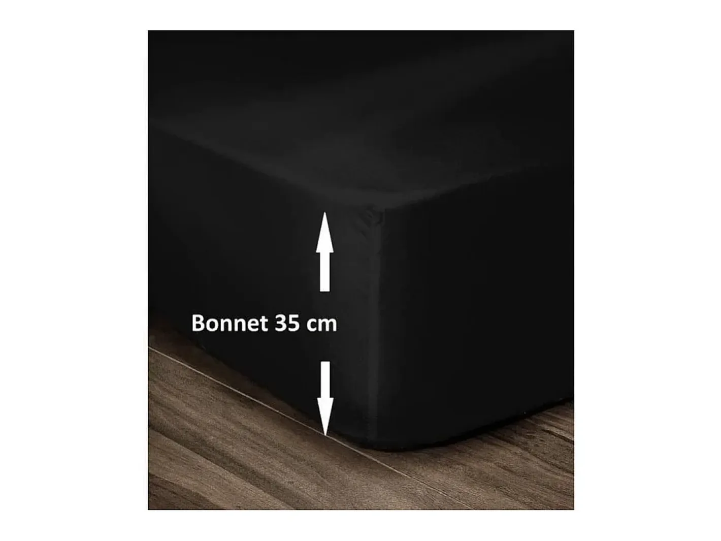 Ropa De Cama-Sábana Ajustable 100% Algodón 180x200cm - Negro