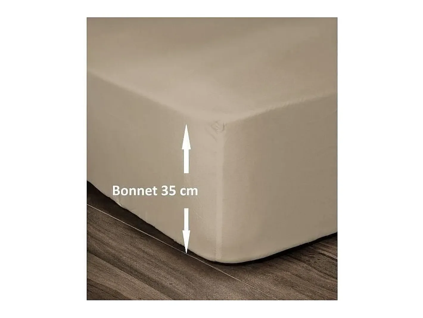 Sábana Ajustable 100% Algodón 160x200cm - con Faldón de 35cm Beige New