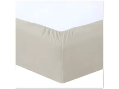 Discount Sábana Ajustable 100% Algodón 180x200 cm Mastic Tejido Cerrado 57 hilos/cm² Beige