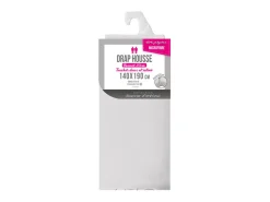 Douceur d'intérieur Ropa De Cama-Sábana Ajustable de Microfibra "Oscar" 140x190cm Suavidad y Confort Ultracómodo - Certificado Oeko-Tex Blanco