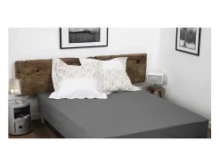 Sábana Ajustable Lisa 100% Algodón Oscuro 140x190 cm - Profundidad 25cm Gris Hot