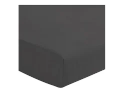Sábana Ajustable Lisa 100% Algodón Oscuro 140x190 cm - Profundidad 25cm Gris Hot
