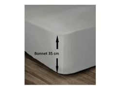 Sábana Bajera 100% Algodón 180 x 200 cm - Capota 35 cm - Gris claro Sale
