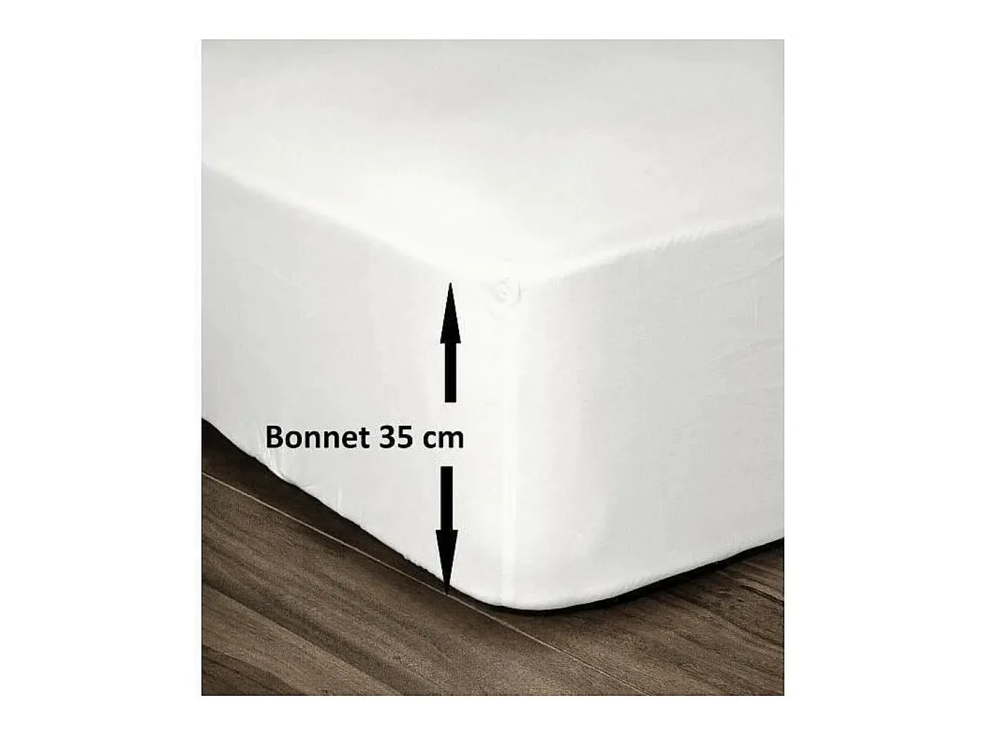 Ropa De Cama-Sábana Bajera 100% Algodón 140 x 190 cm - Capó 35 cm - Blanco