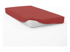 Soleil d'ocre Sábana bajera de algodón 57 hilos 60x120 cm BABY BRICK, por Rojo