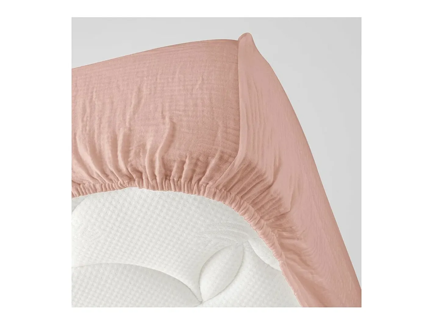 Discount Douceur d'intérieur Sábana bajera de gasa de algodón 140 x 190 cm Rosa