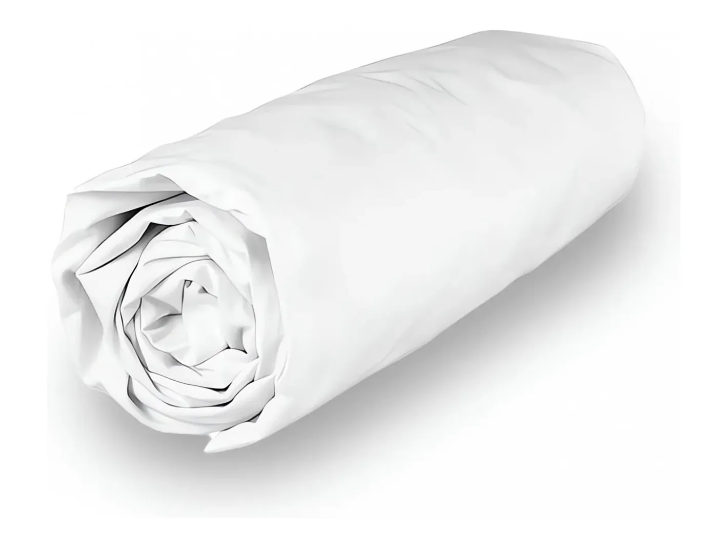 Soleil d'ocre Ropa De Cama-Sábana bajera de polialgodón 180x200 cm PERCALE , por Blanco