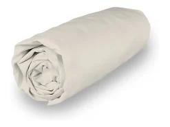 Soleil d'ocre Sábana bajera de polialgodón 90x190 cm PERCALE lino, por Beige Discount