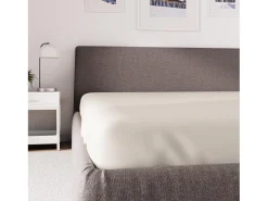 Discount Soleil d'ocre Sábana bajera de polialgodón 90x200 cm PERCALE lino, por Beige