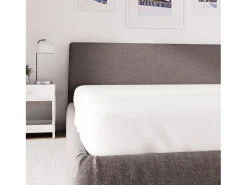 Soleil d'ocre Ropa De Cama-Sábana bajera de polialgodón 200x200 cm PERCALE , por Blanco