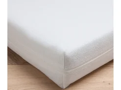 New Babycalin Sábana bajera para bebé 60 x 120 cm con cremallera - 100% poliéster impermeable - Blanco
