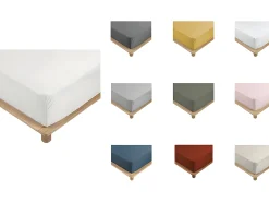 Promo Linge Ropa De Cama-Sábana bajera percal blanca 160 x 200 cm con funda de 30 cm Blanco