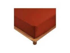 Promo Linge Sábana bajera percal roja 90 x 190 cm con funda de 30 cm Rojo New
