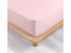 Hot Promo Linge Sábana bajera percal 160 x 200 cm con funda de 30 cm Rosa