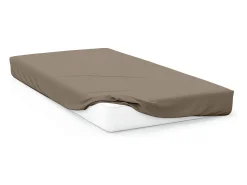 Soleil d'ocre Sábana bajera 140x190 cm en algodón 57 Fils taupe Topo Hot