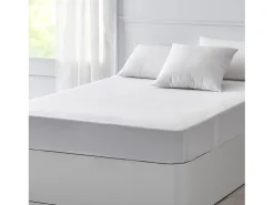 PIKOLIN Sábana bajera y protector colchón 150x196cm| PKH| 2 en 1| Impermeable Blanco