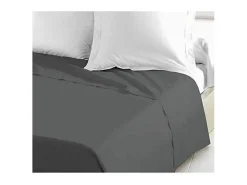Discount Sábana Encimera 100% algodón 240 x 300 cm gris oscuro Gris antracita