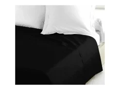 Ropa De Cama-Sábana Encimera 100% algodón 180 x 290 cm Negro