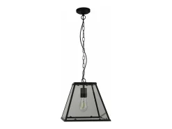 Lámpara Suspendida-Searchlight 1 ljus lykthnge mattsvart, E27 Negro