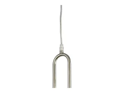 Searchlight 1 ljus ribbad glashnge, klart glas, satinnickel Gris Online