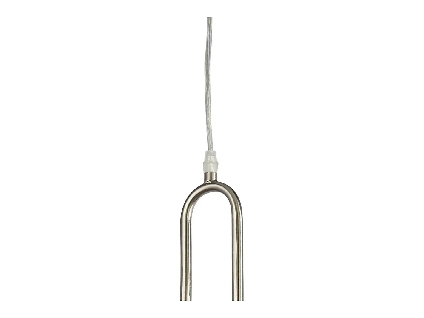 Searchlight 1 ljus ribbad glashnge, klart glas, satinnickel Gris Online