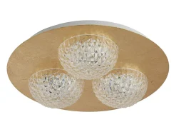 Searchlight 3 ljus rund led taklampa - bladguld med klar akryl Dorado Clearance