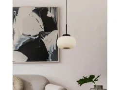 Searchlight 1 ljus takhnge med frostat ribbad glas Negro Outlet