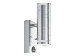 Iluminación Exterior-Searchlight 2 Ljus Utomhus PIR Up Down Vgglampa Rostfritt stl IP44, GU10 Gris