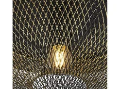 Plafón-Searchlight 1 ltt dubbelskiktad mesh-spolbeslag - svart yttre med guld inre Dorado