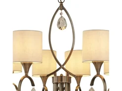 Searchlight Alberto 8 ljus kristall med flera armar ljuskrona krm, antik mssingsfinish, E14 Camel Outlet