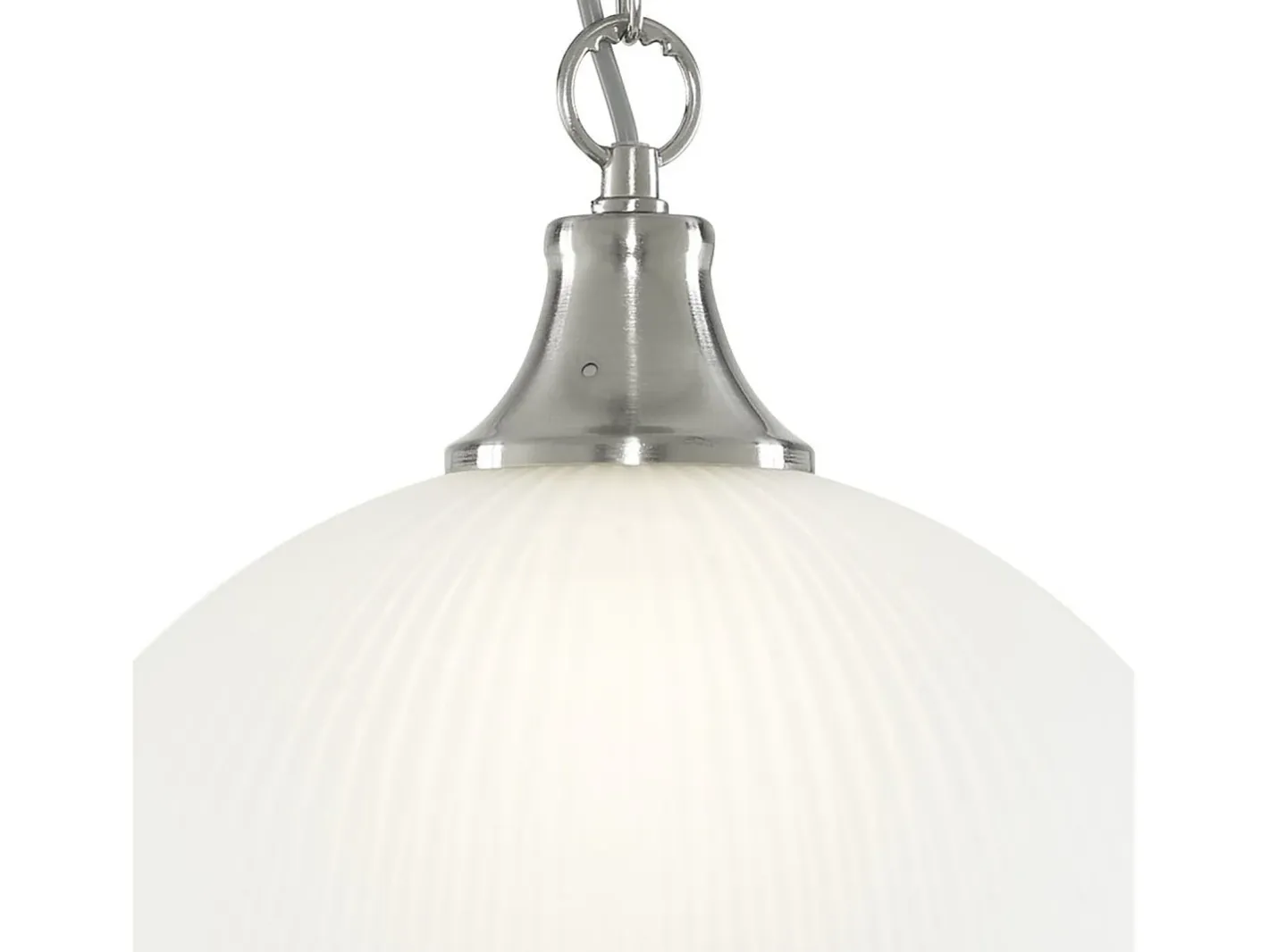 Lámpara Suspendida-Searchlight American Diner 1 ljuskupol takhnge satngsilver, syrligt glas, E27 Plateado