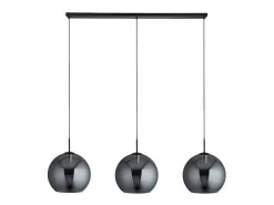 New Searchlight AMSTERDAM 3 ljus mattsvart takhngande runda Smokey glasskrmar Negro