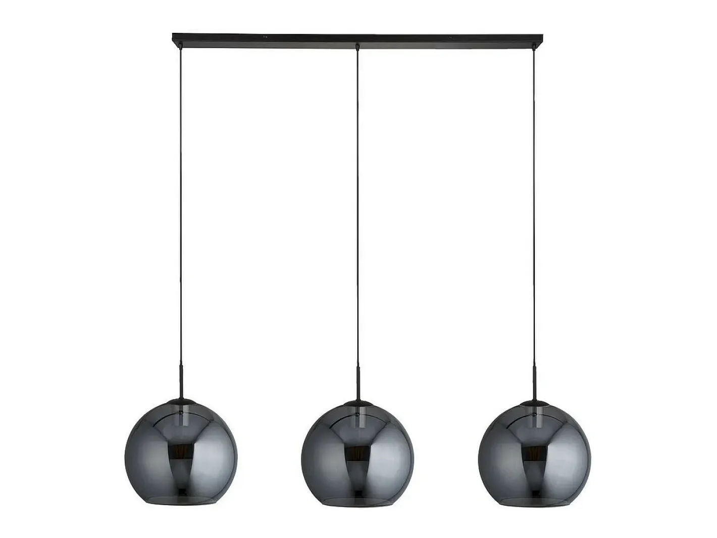 New Searchlight AMSTERDAM 3 ljus mattsvart takhngande runda Smokey glasskrmar Negro