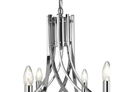 Lámpara Suspendida-Searchlight Ascona 8 ljus ljuskrona kromfinish, E14 Gris