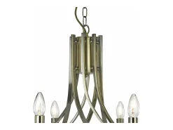 Searchlight Ascona 8 ljus ljuskrona antik mssingsfinish, E14 Camel
