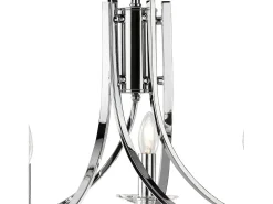 Best Searchlight Ascona 5 Ljus Multi Arm Ceiling Pendel Krom, Glass Five, E14 Gris