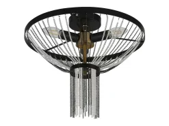 Lámpara Suspendida-Searchlight Baguette3 ljus taklampa, svart, satin mässing Camel