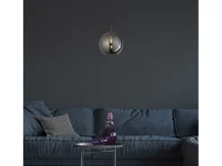 Lámpara Suspendida-Searchlight Balls 1 ljuskupol takhnge krom, rkt glas, E27 Gris