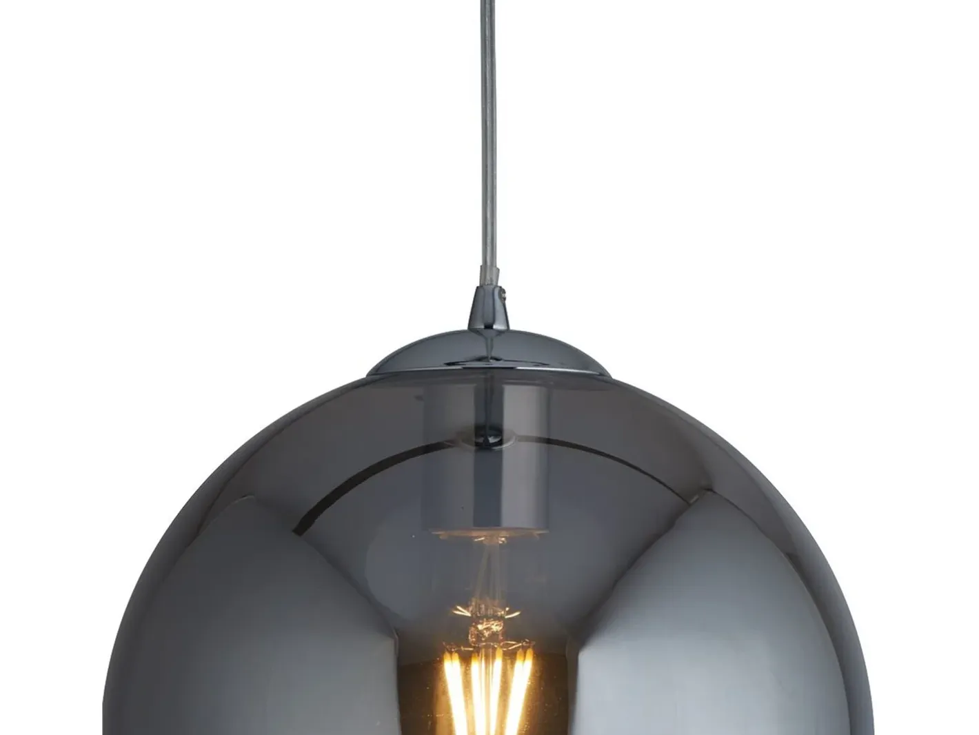 Lámpara Suspendida-Searchlight Balls 1 ljuskupol takhnge krom, rkt glas, E27 Gris