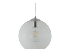 Lámpara Suspendida-Searchlight Balls 1 ljuskupol takhnge krom, klart glas, E27 Gris