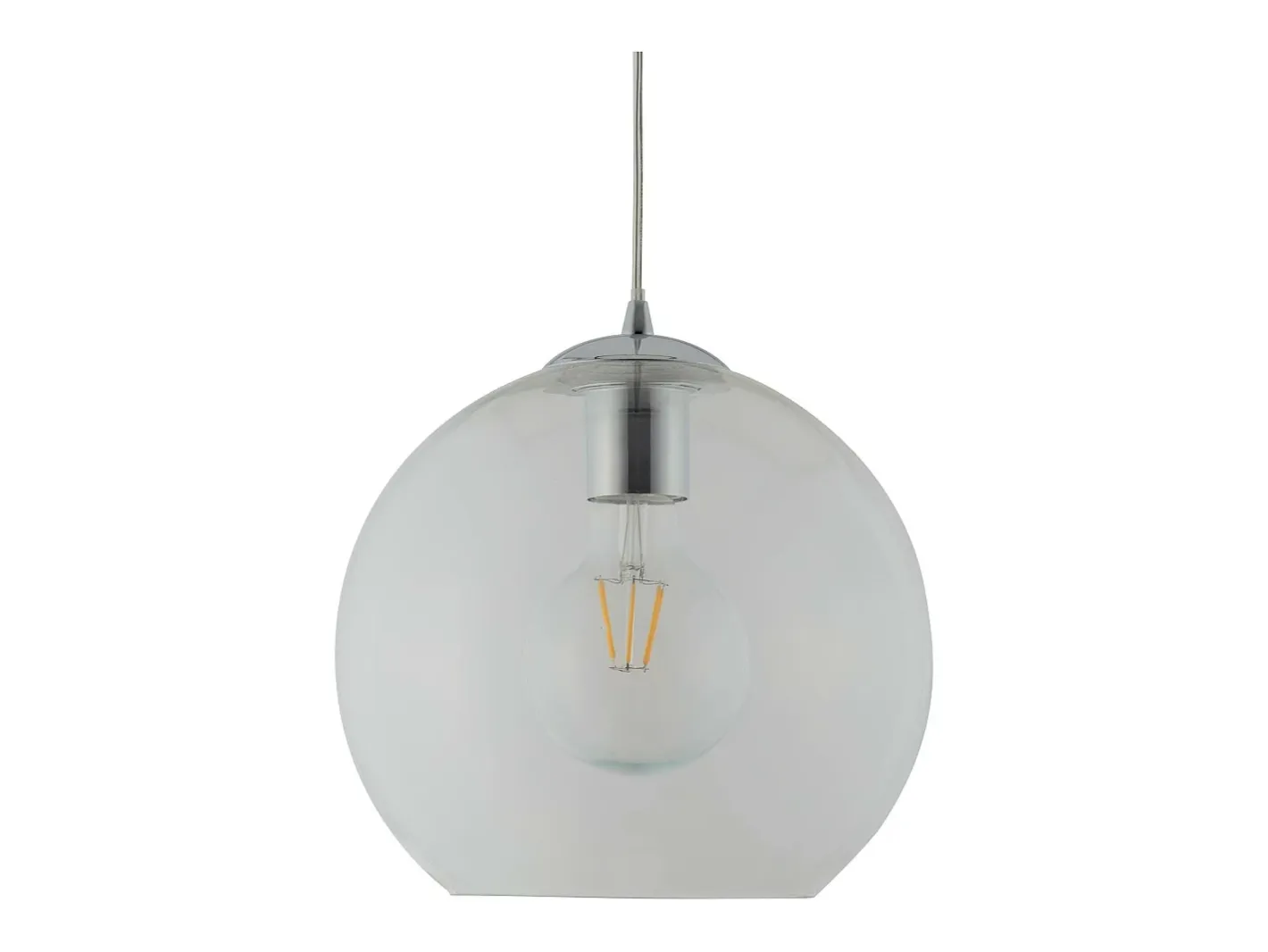 Lámpara Suspendida-Searchlight Balls 1 ljuskupol takhnge krom, klart glas, E27 Gris